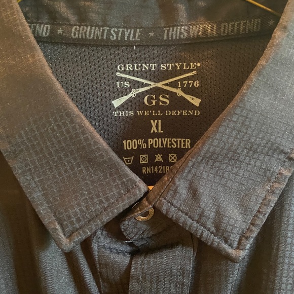 Men’s long sleeve black polyester button down Grunt Style size XL - Picture 4 of 4